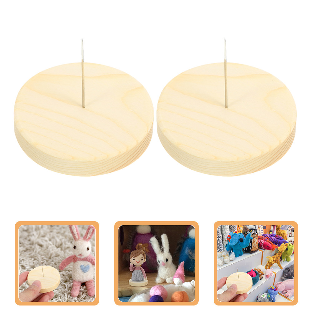Display Stand Wood - 4 Buah Penyangga Jarum Felting Wol,