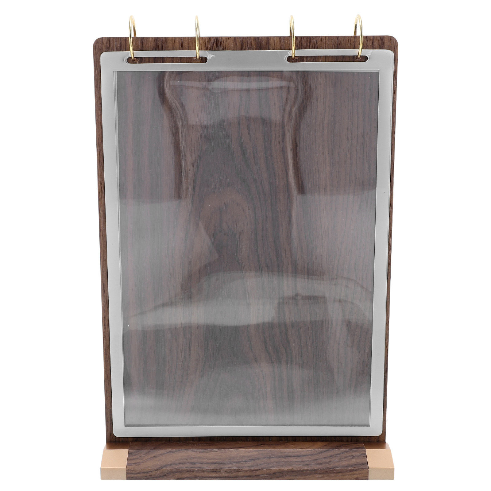 Display Stand Wood - 6 Halaman Penyangga Menu Kayu Walnut