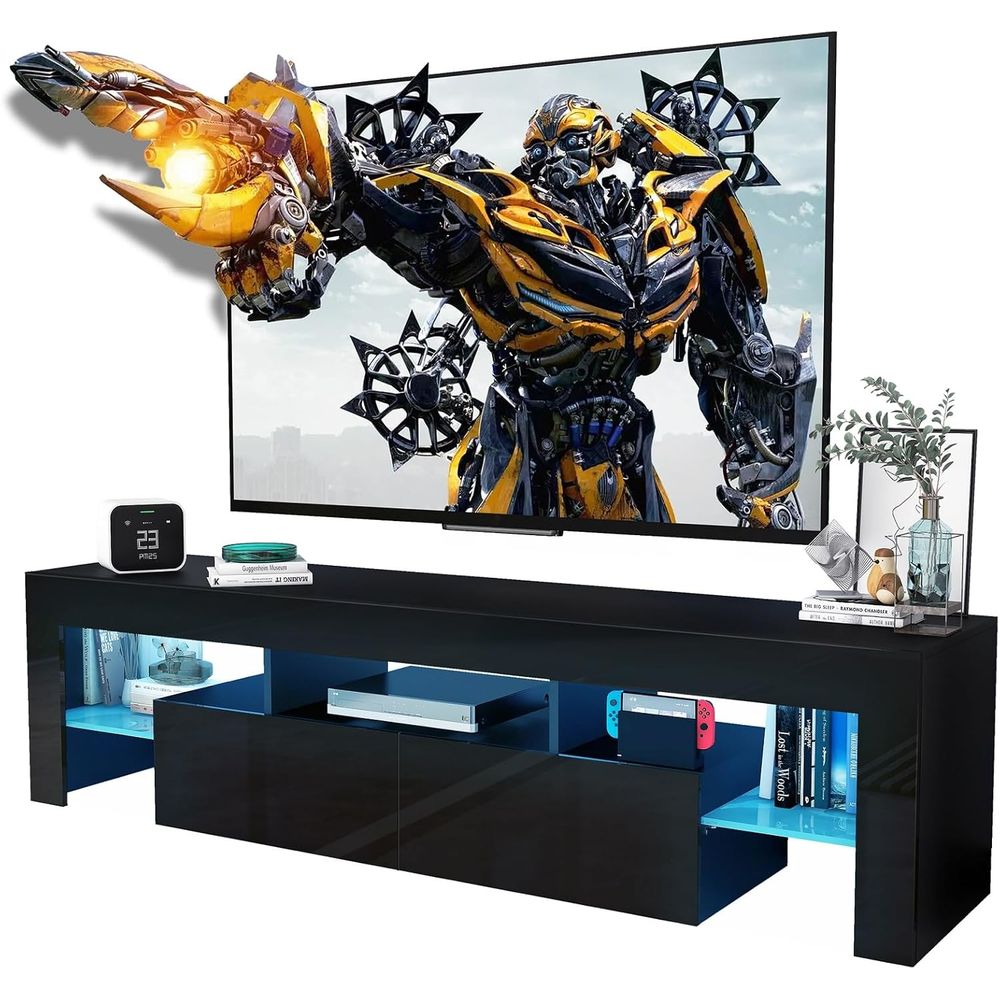 Display Stand Wood - Meja TV Hitam, Meja TV Kayu