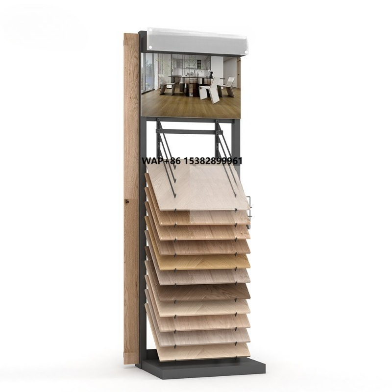 Display Stand Wood - Stand Display Kombinasi Logam & Kayu
