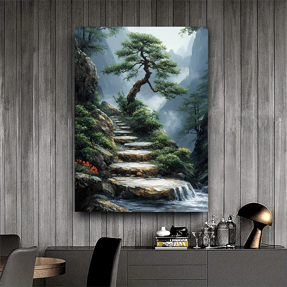 Karya Seni Kanvas Taman Zen Me - Bonsai Vertical Garden ulasan dan harga