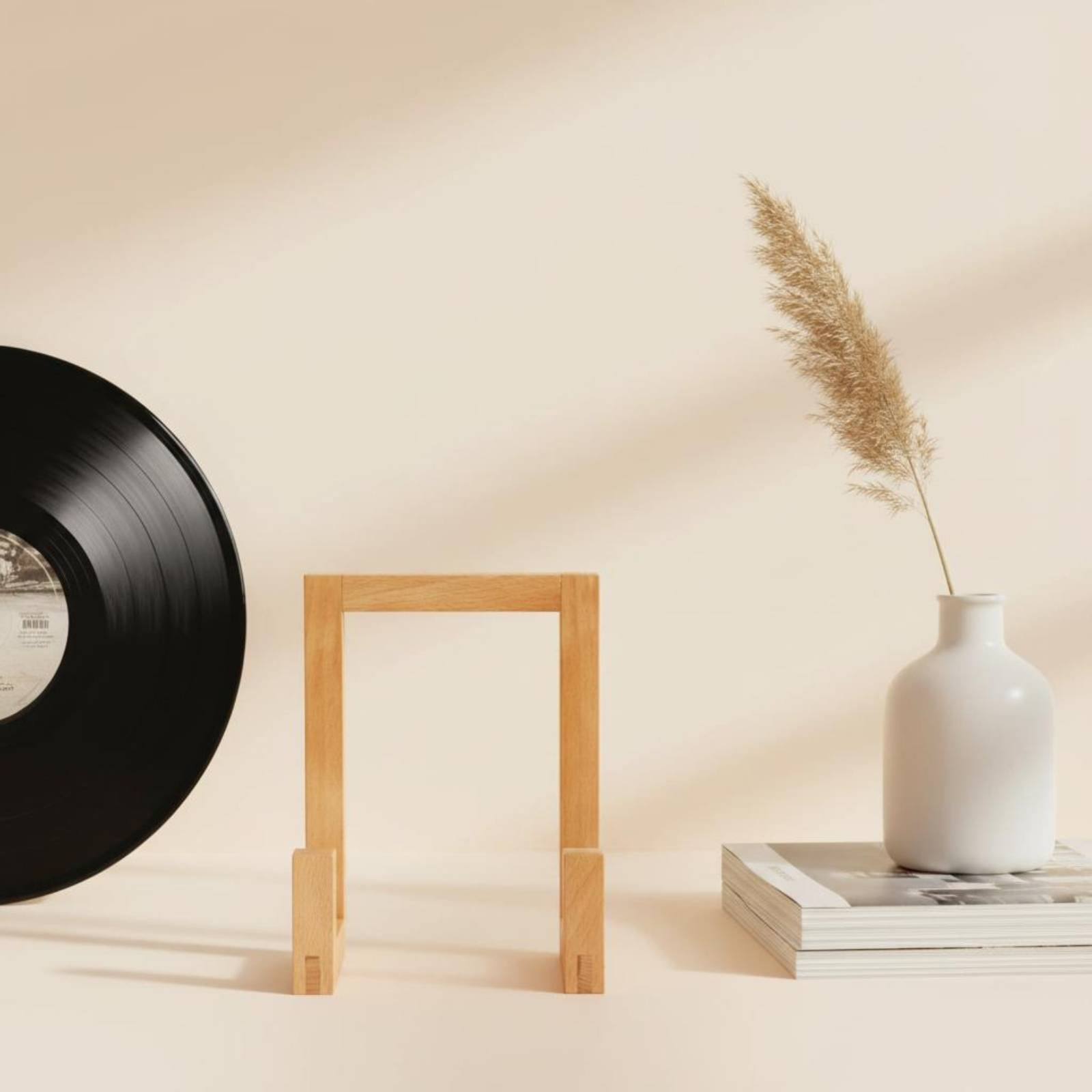 Rak Vinyl Kayu, Penyangga Viny - Display Stand Wood ulasan dan harga