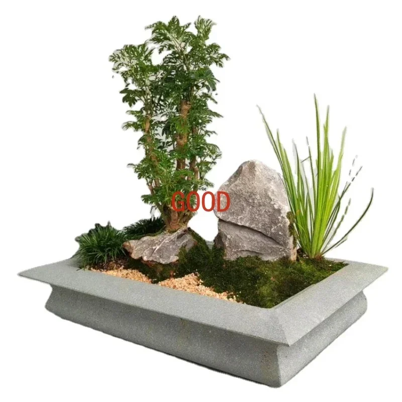 Meja Teh Batu Alam Biru Cina,  - Bonsai Garden Art ulasan dan harga