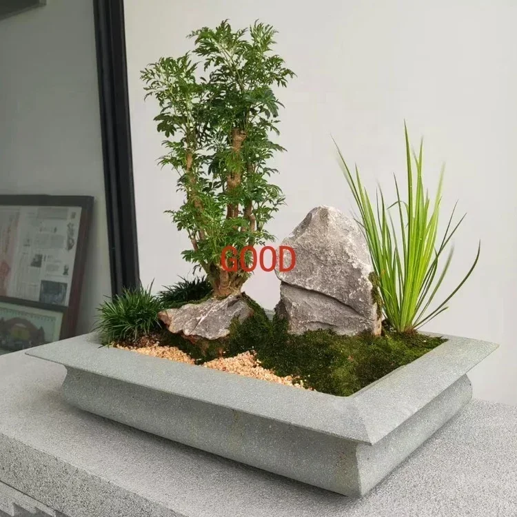 Meja Teh Batu Alam Biru Cina,  - Bonsai Garden Art ulasan dan harga