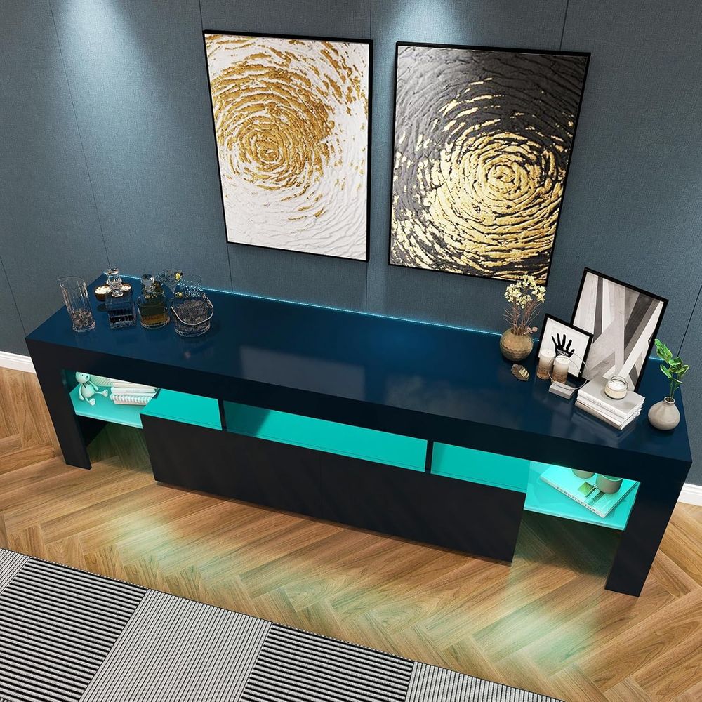 Meja TV Hitam, Meja TV Kayu 60 - Display Stand Wood ulasan dan harga