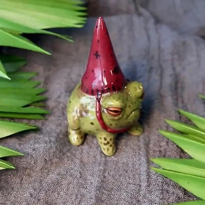 Topi penyihir patung katak kec - Bonsai Garden Art ulasan dan harga