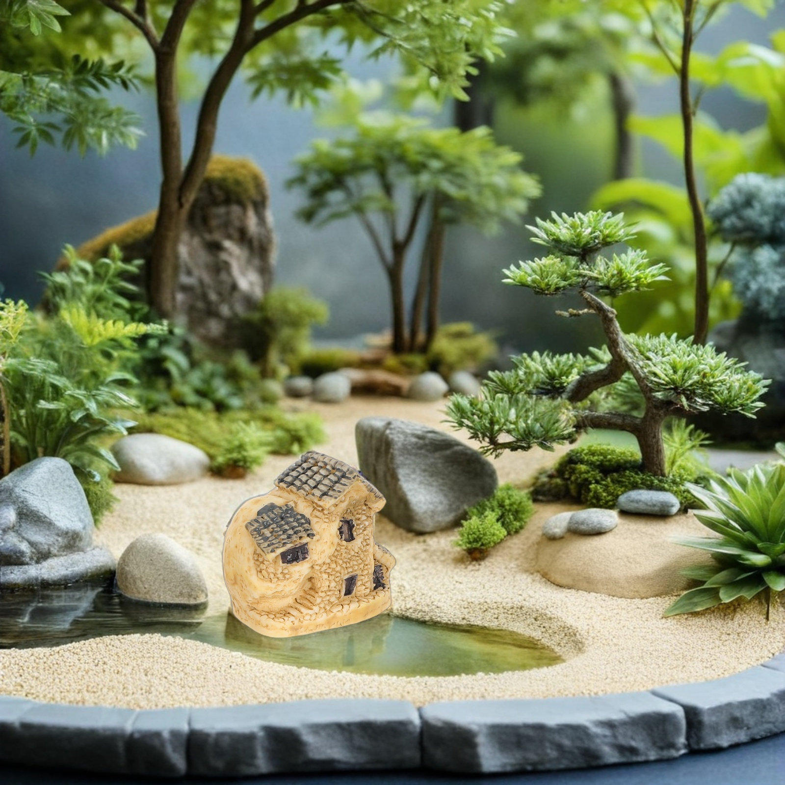 4 Buah Rumah Peri Taman Miniat - Bonsai Garden House ulasan dan harga