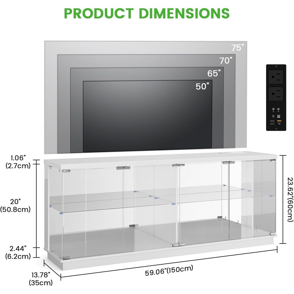 Meja TV Kaca 71 inci dengan St - Display Stand Wood ulasan dan harga